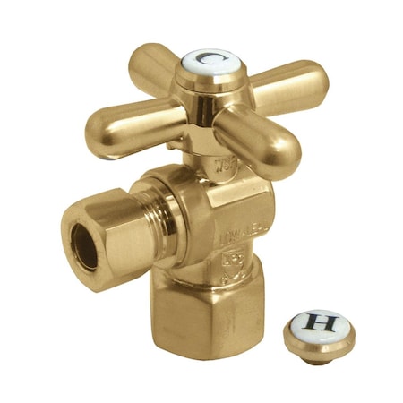 Kingston Brass CC43107X Quarter Turn Valves (1/2 FIP X 3/8 O.D. Compression)  Brushed Brass